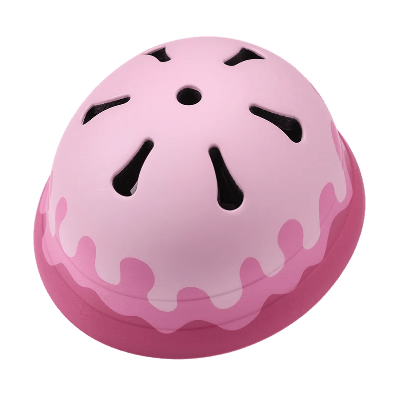 Babelio pink kids balance bike helmet with ice cream design and ventilation holes