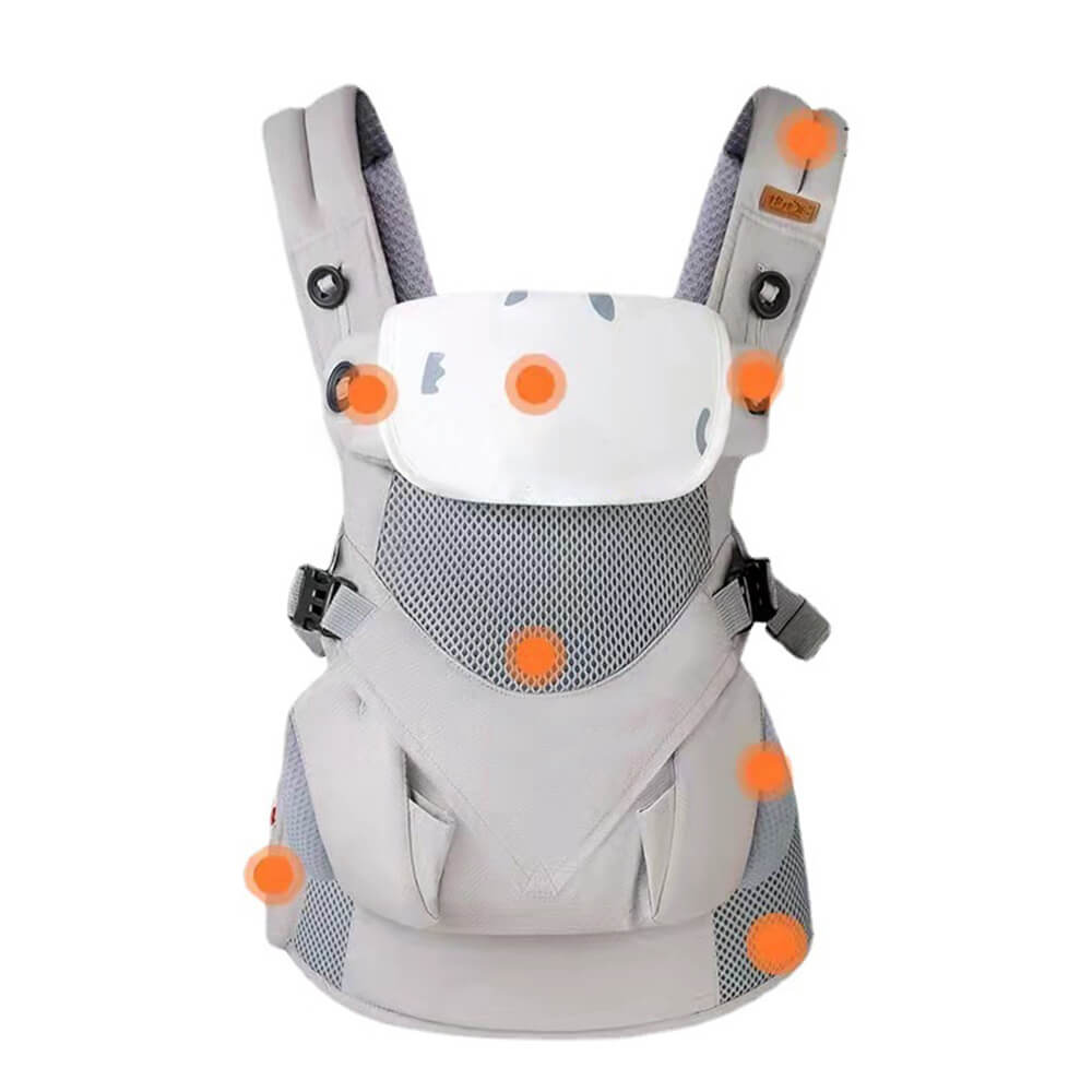 LulliNini Multifunctional Baby Carrier with Ergonomic Hip Seat and Adjustable Straps - babeliobaby - Gray - 