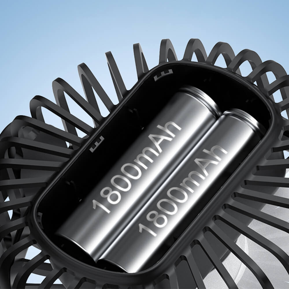 Babelio portable USB octopus fan battery compartment with two 1800mAh batteries