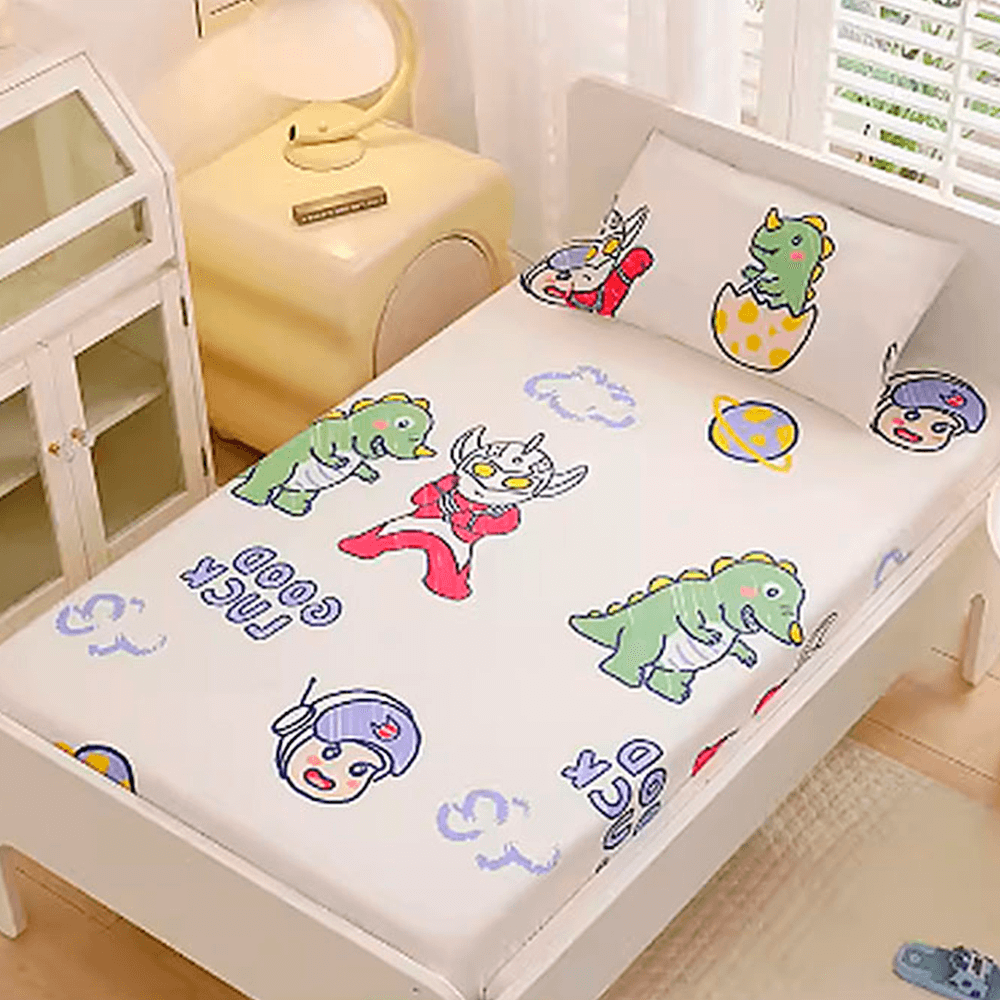 LulliNini Premium Cotton Crib Fitted Sheet for Babies - Playful Cartoon Patterns - babeliobaby - Little Astronaut - 