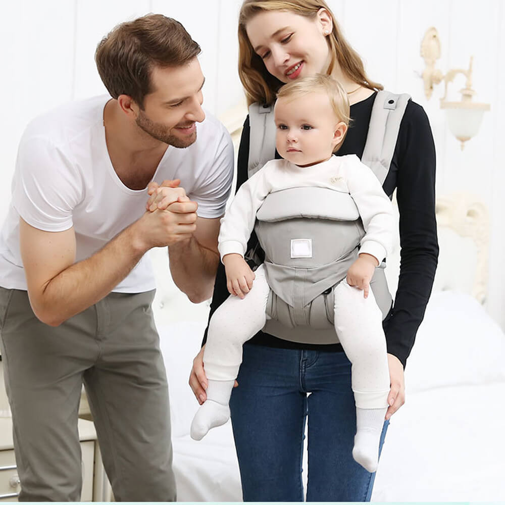 LulliNini Versatile 2 - in - 1 Baby Carrier & Sling - Ergonomic Infant and Toddler Carrier - babeliobaby - Gray - Breathable