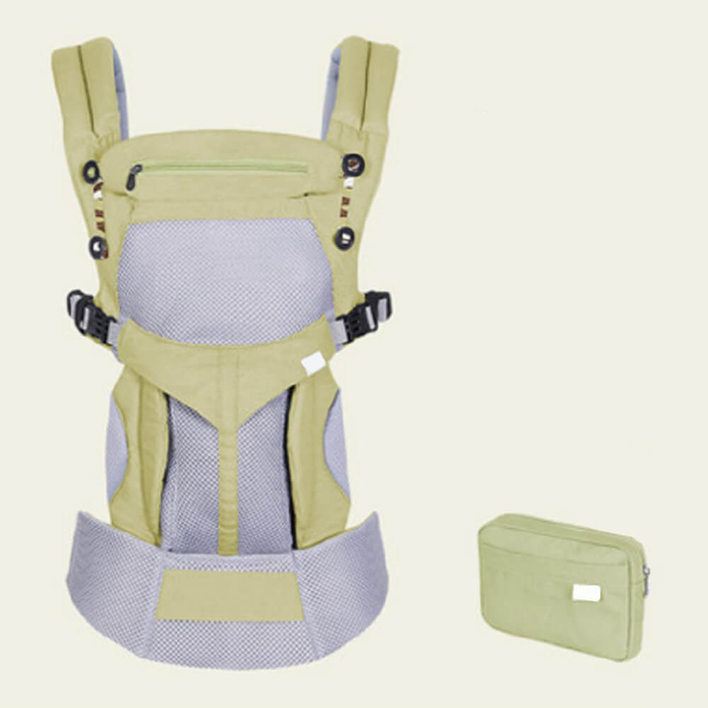 LulliNini Versatile 2 - in - 1 Baby Carrier & Sling - Ergonomic Infant and Toddler Carrier - babeliobaby - Lotus Green - Breathable