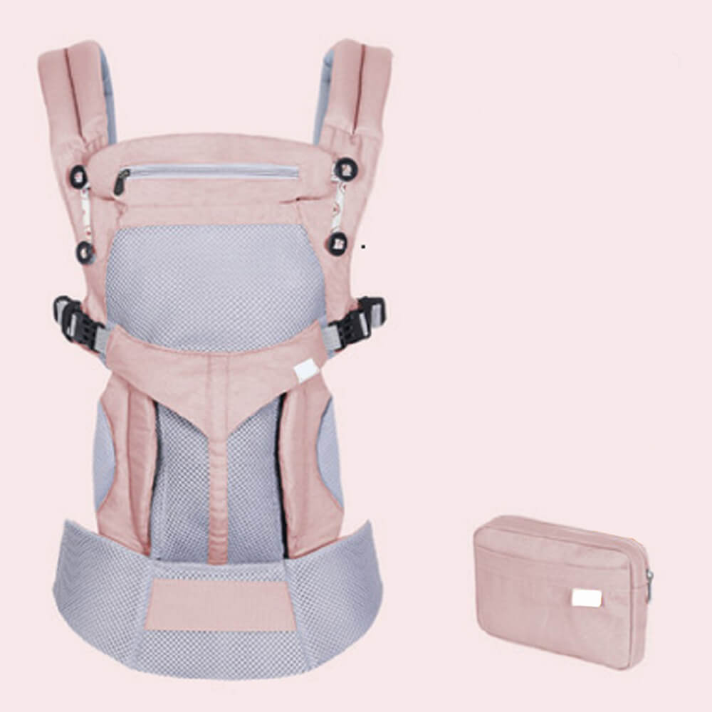 LulliNini Versatile 2 - in - 1 Baby Carrier & Sling - Ergonomic Infant and Toddler Carrier - babeliobaby - Pink - Breathable
