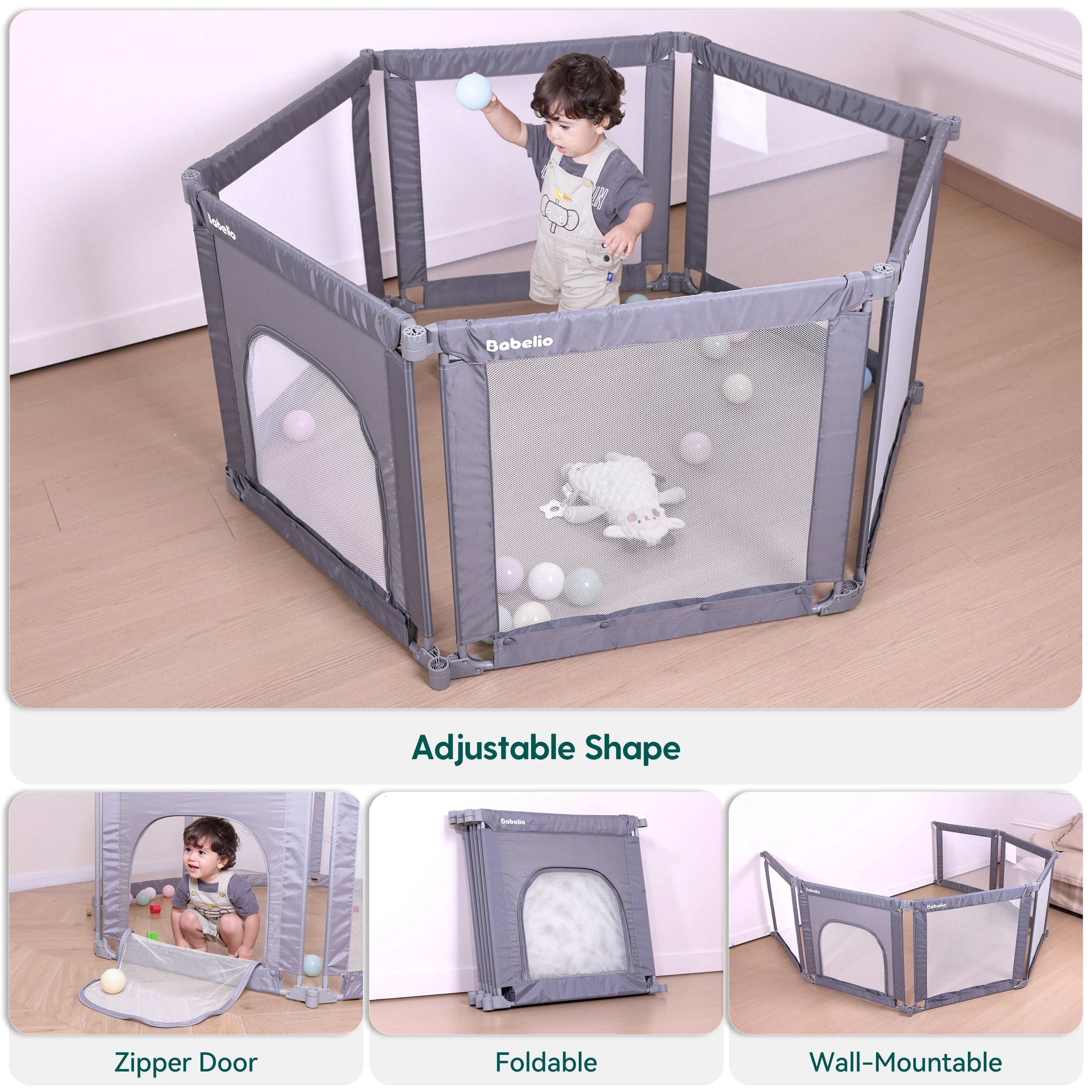 MorphGuard | Foldable & Shapeable Baby Toddler Safety Fence Playpen