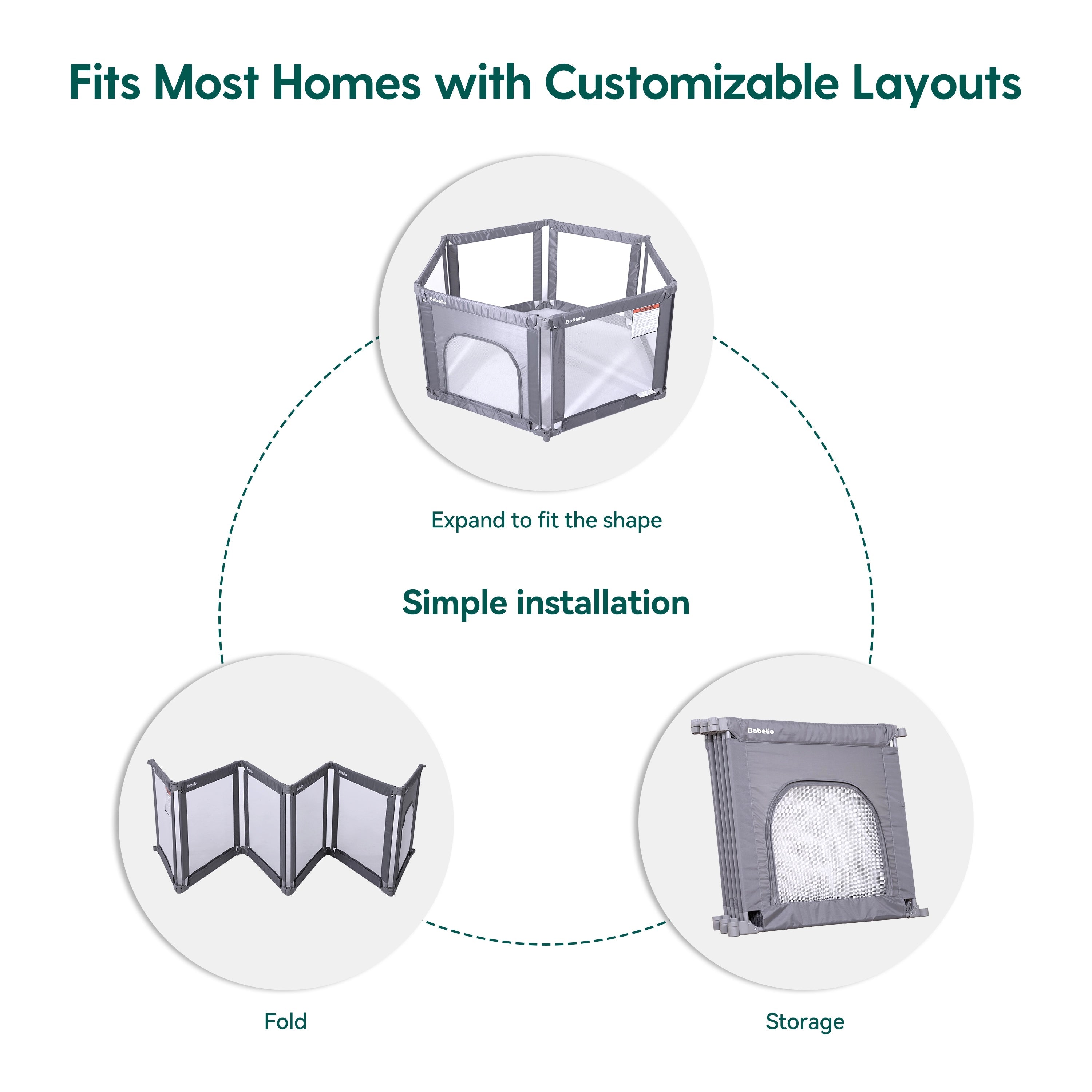 MorphGuard | Foldable & Shapeable Baby Toddler Safety Fence Playpen