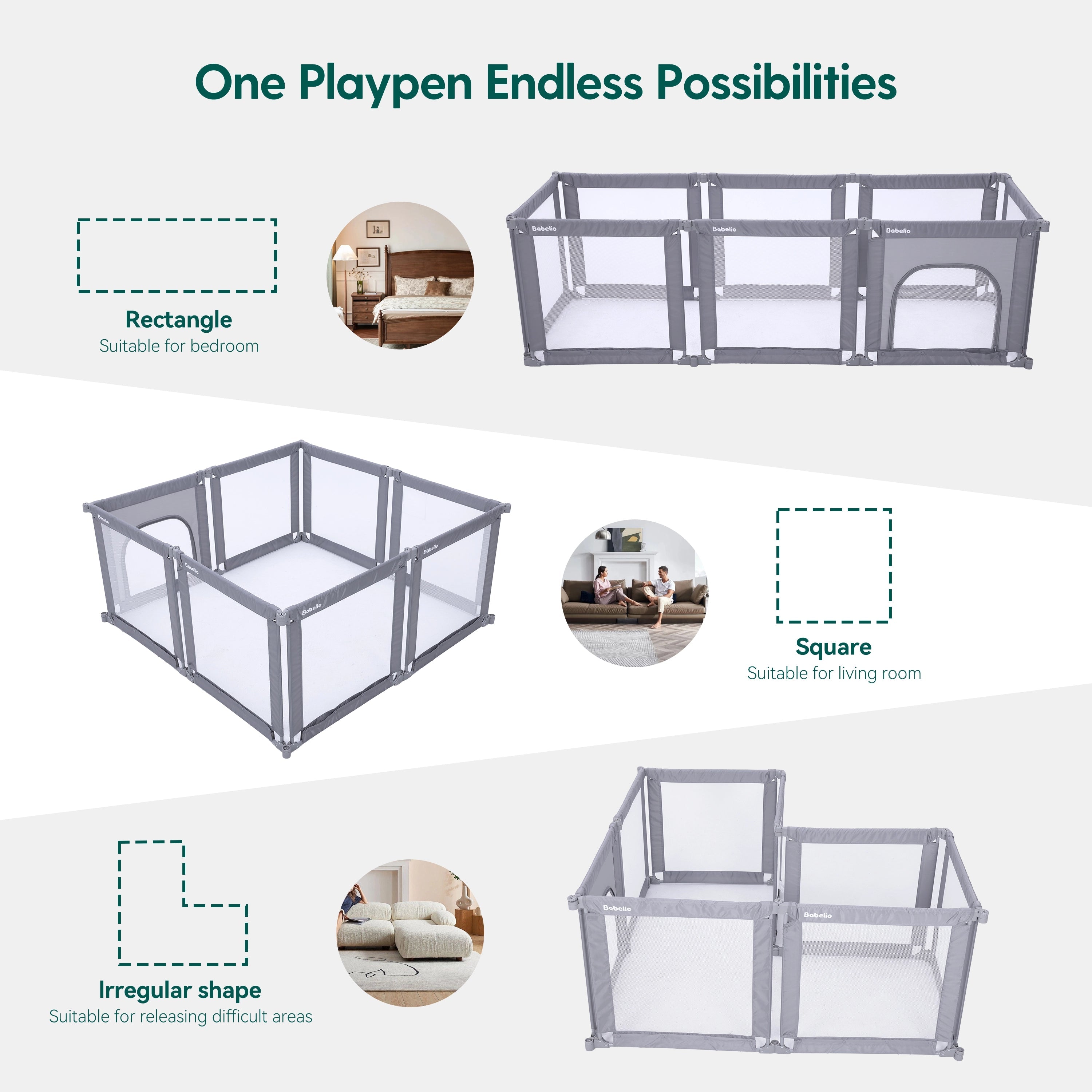 MorphGuard | Foldable & Shapeable Baby Toddler Safety Fence Playpen