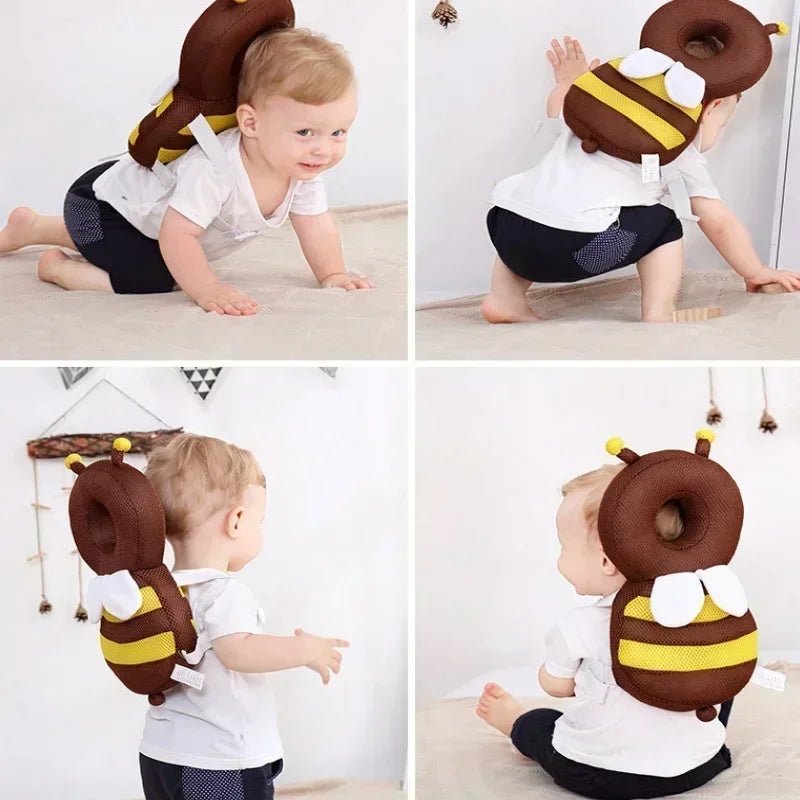 NIDOMIO New Learn Walk Head Back Protector Anti Fall Cartoon Baby Protect Pillow Kids Safe Backward Cap Head Protector Cushion - babeliobaby - 30cm brown - 