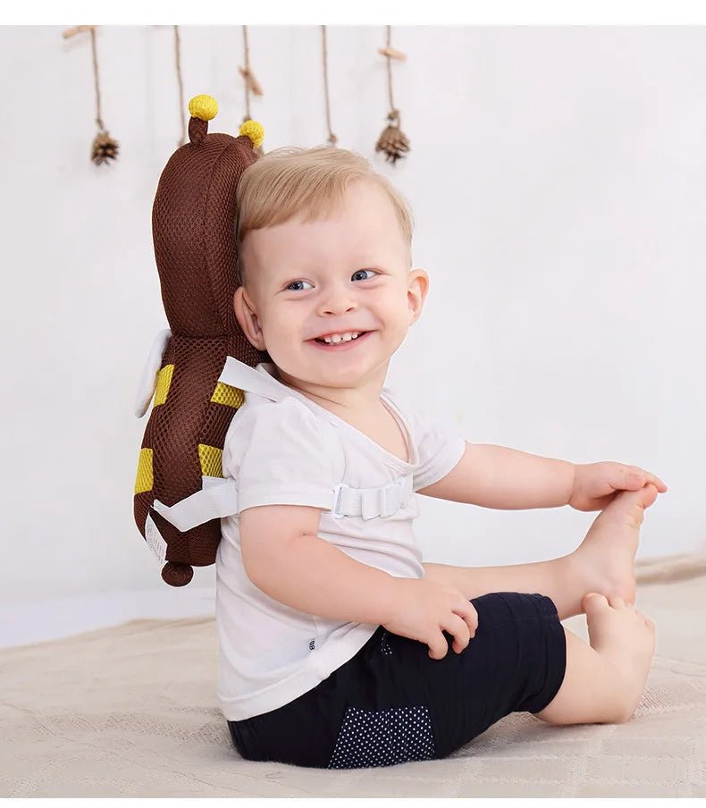 NIDOMIO New Learn Walk Head Back Protector Anti Fall Cartoon Baby Protect Pillow Kids Safe Backward Cap Head Protector Cushion - babeliobaby - 30cm brown - 