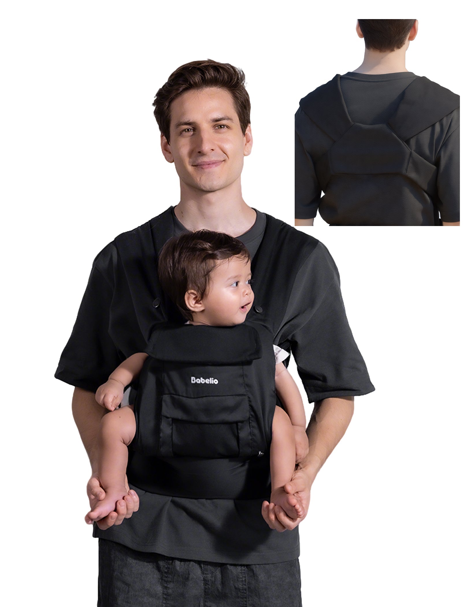 Samurai | Ergonomic Baby Carrier for Newborn to Toddler (7–45lbs) - babeliobaby - Black - 