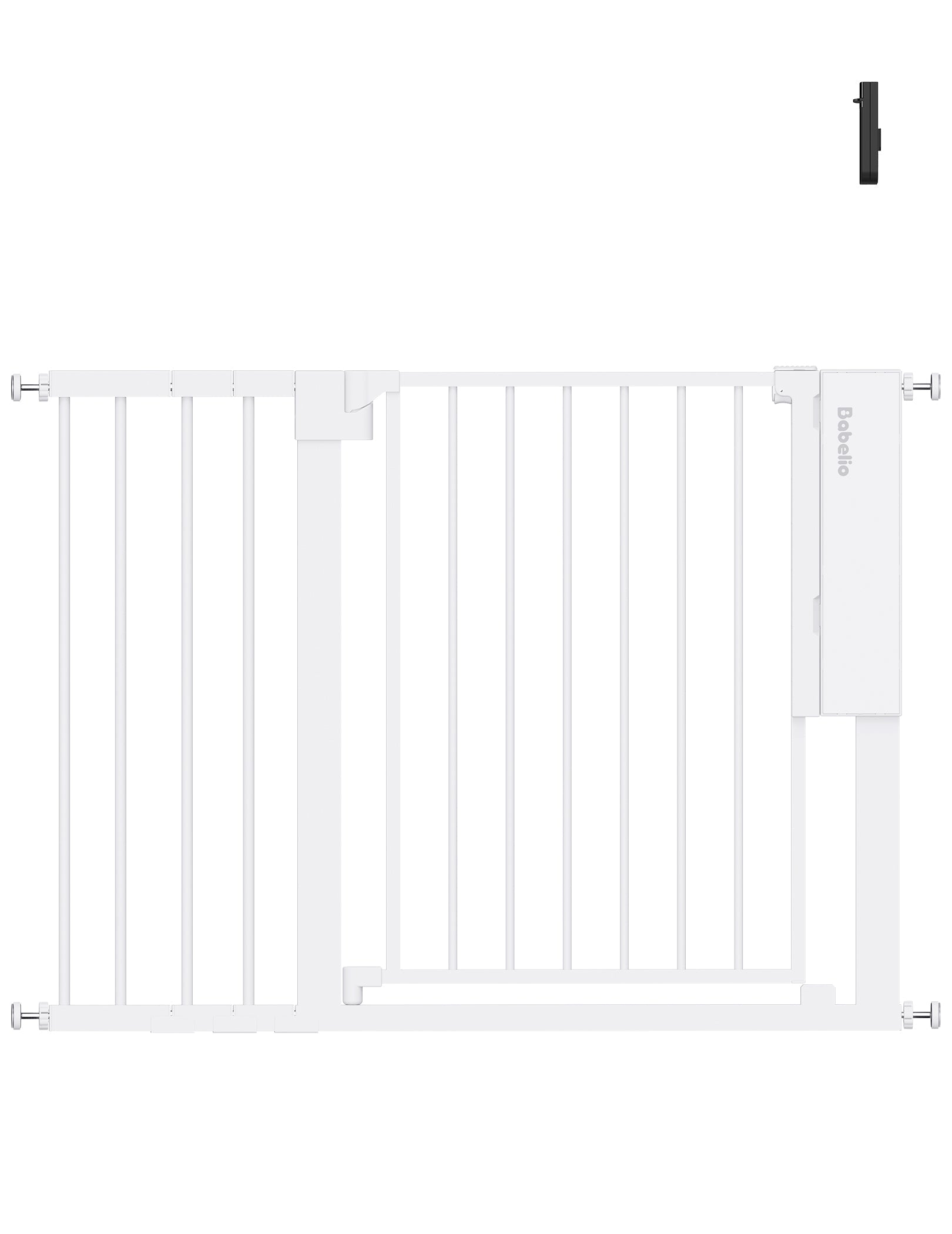 Sensepass | Smart Baby Gate for Doorways & Stairs - Infrared Auto - Unlock & Auto - Close - babeliobaby - White - 26 - 37.5" Wide 30" Tall