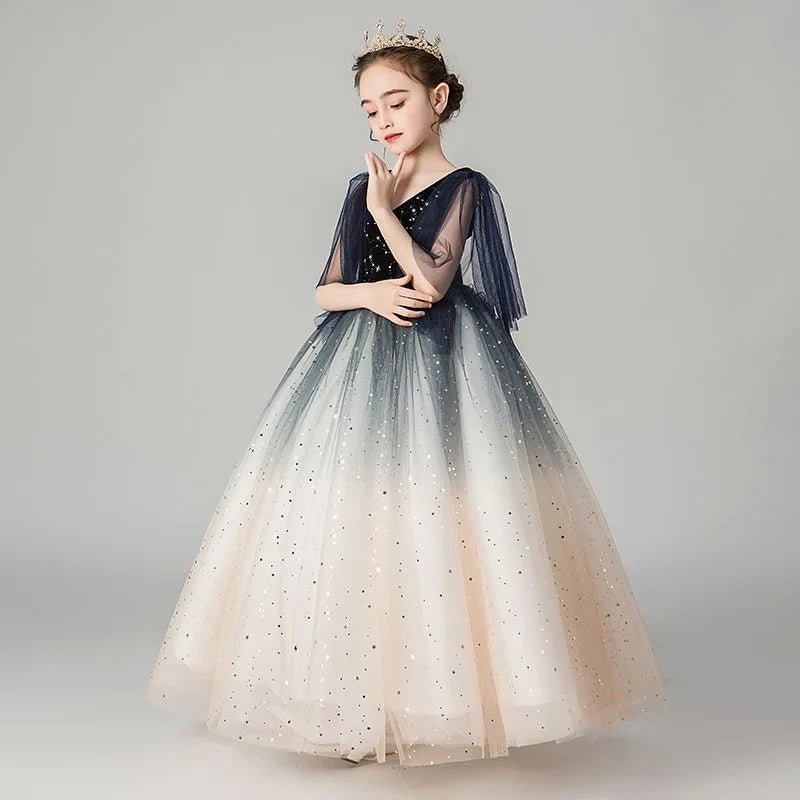 Tiny Cuddling Vintage Costume Kids Dresses | Princess Petal Sequin Dress Girl Party Wedding Bridesmaid Vestido