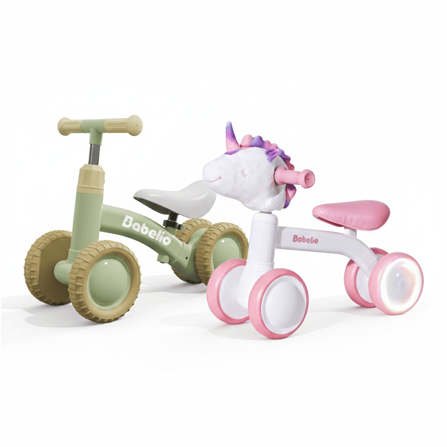 Unicorn & Classic Balance Bike Bundle | Perfect for Brother & Sister Toddlers - babeliobaby - Green - 2 Pack
