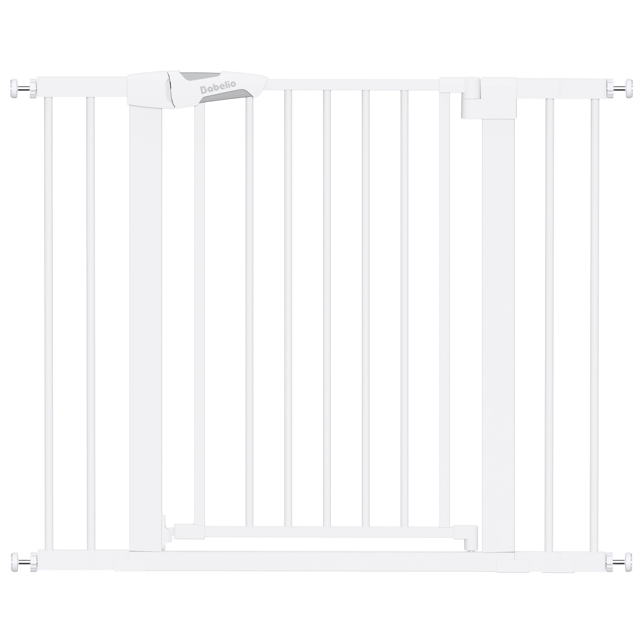 White baby gate on a white background