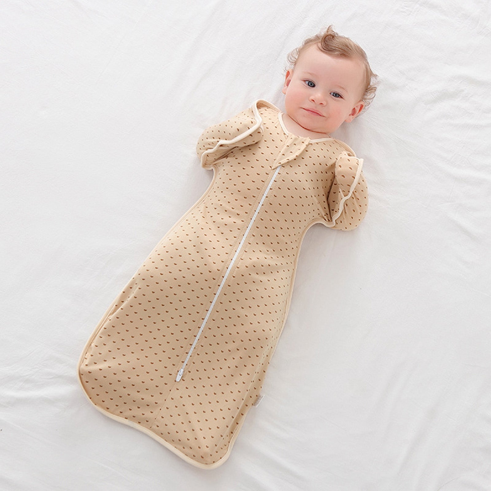 Tiny cuddling Sleepsack Swaddle, Modal Fbric fit High Elastic, Anti-startle Design Sack Blanket, TOG 0.5, Medium, 3-6 Months, 35*70cm