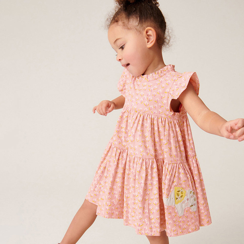 Tiny Cuddling Girls' Summer Dress: European-style Princess Cotton Dress for Girls, Ages 3-8