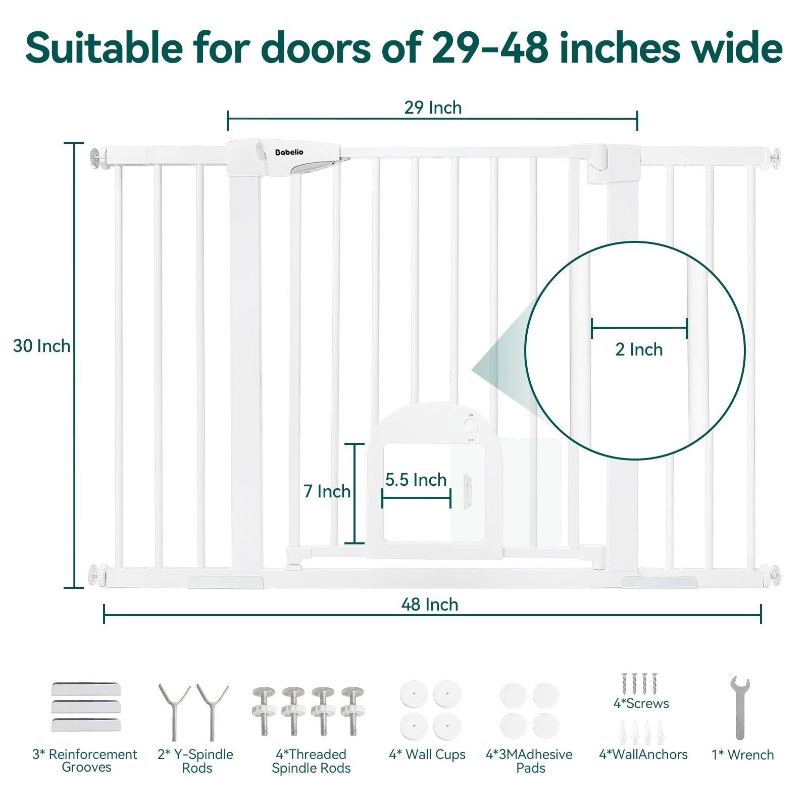 Pressure mounted baby gate 48 outlet inches