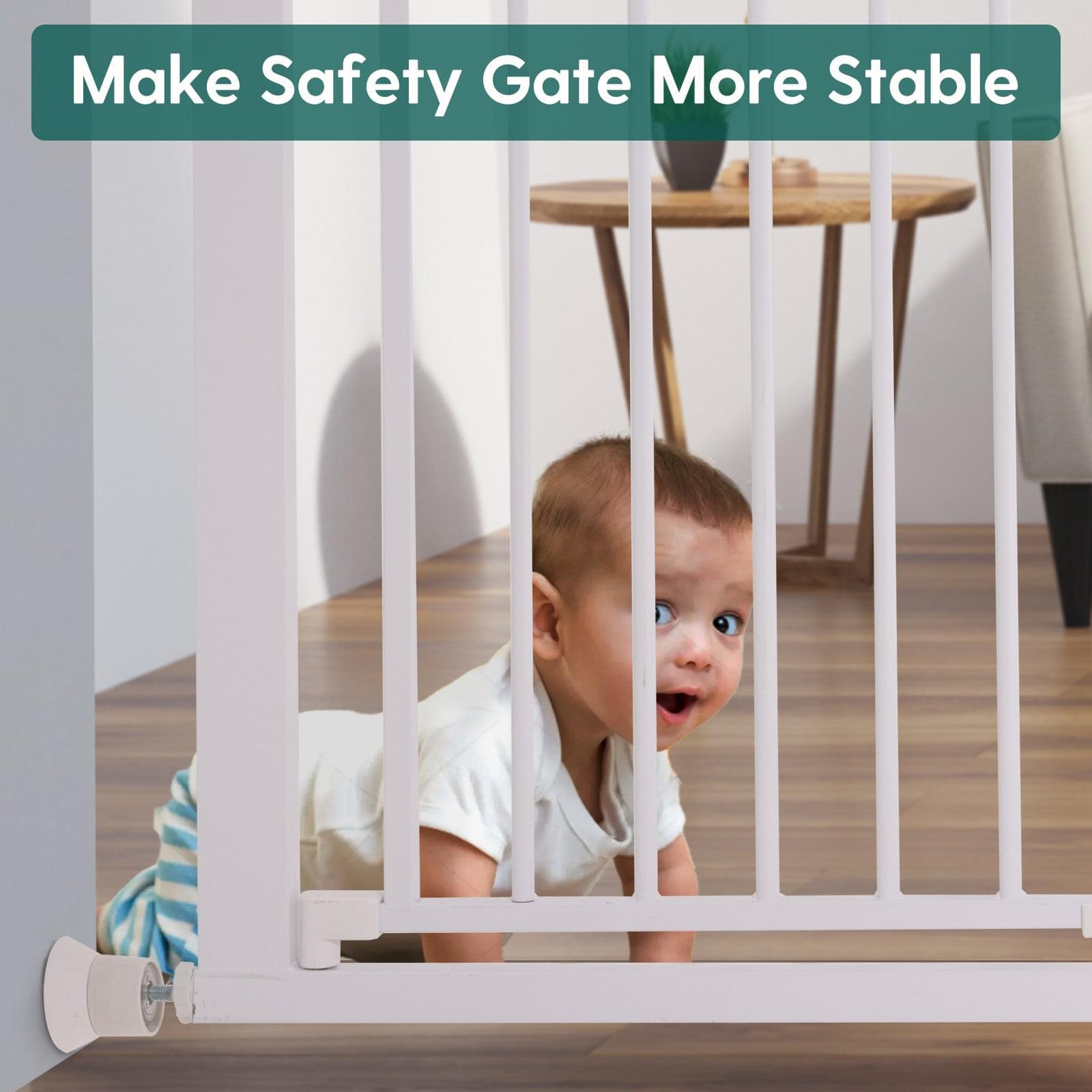 Babelio Baby Gate Extender Wall Protector, Extends 1-3.3 inches Pet & Dog Safety Gates, 4 Pack Pressure Mounted Gates Extension Kit - babeliobaby
