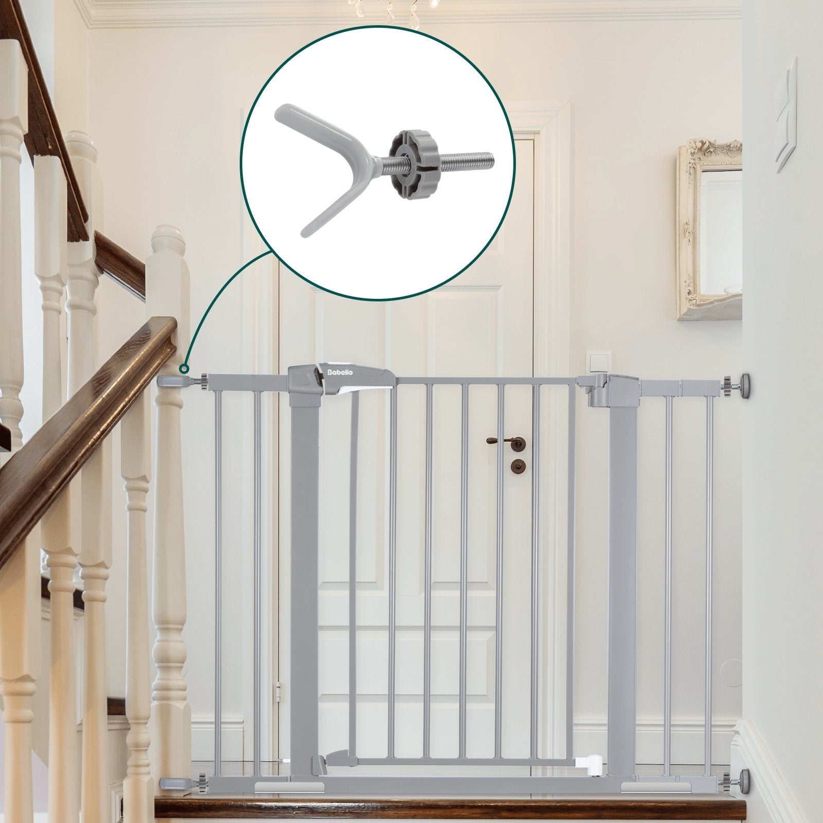 Babelio Baby Gate Stairs Banister Adapter-Y Threaded Spindle Rods (10 mm) - babeliobaby