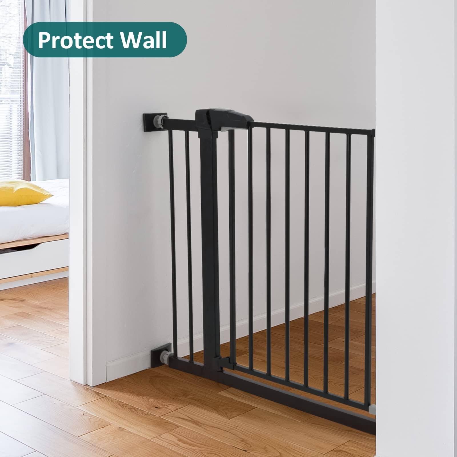 Babelio Baby Gate Wall Protectors, 4 Pack Wall Cups for Child Gate, Black - babeliobaby