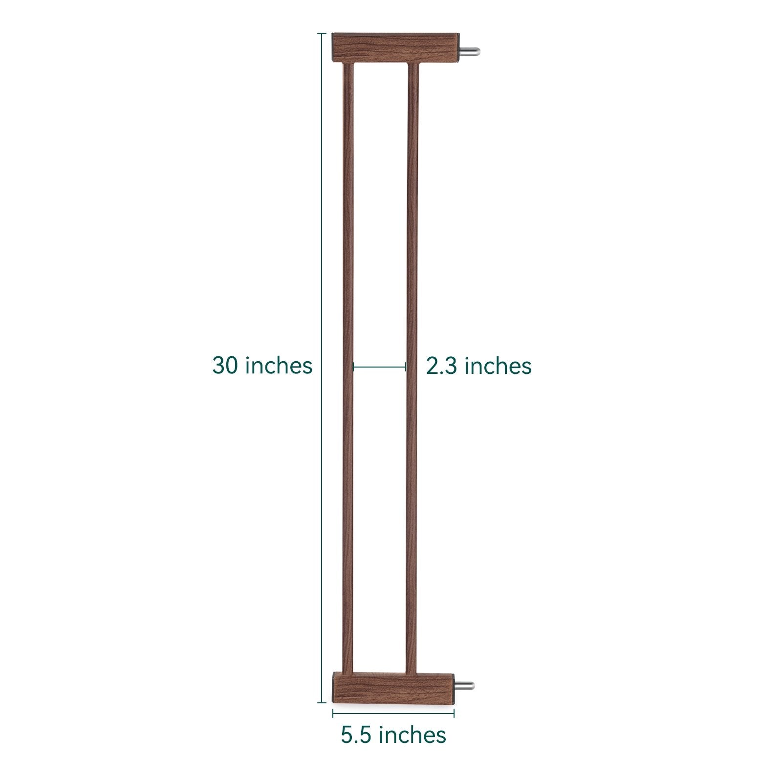 Babelio Baby Metal Gate Extension with Wood Pattern, 5.5'' Extension, 30'' Hight - babeliobaby