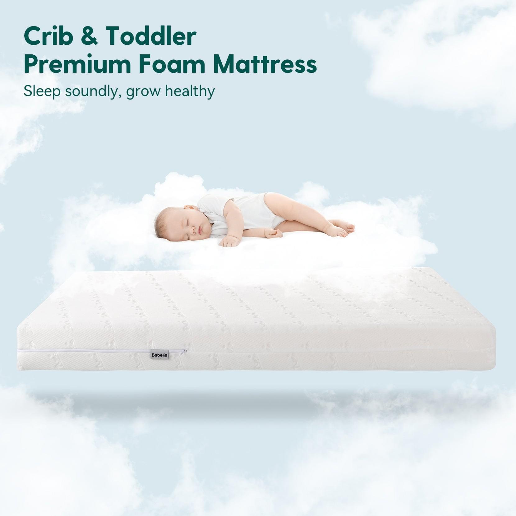 Babelio Cloud 1 Breathable Crib & Toddler Mattress, Dual-Sided Memory Foam - babeliobaby