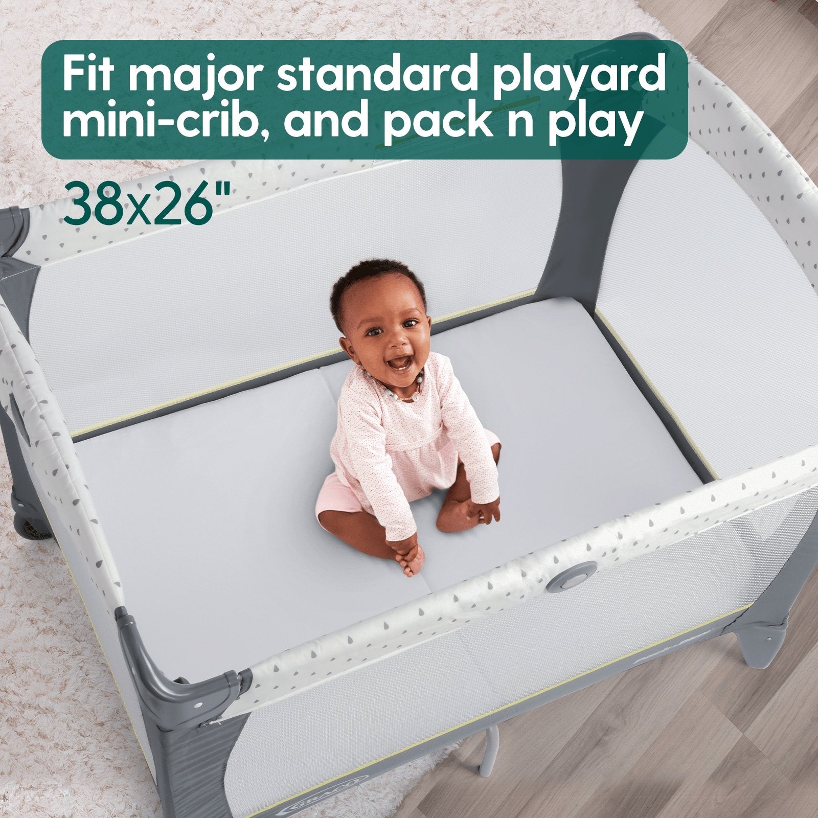 Babelio Breathable Memory Foam Crib Mattress and Toddler Mattress, Waterproof Baby Mattresses for Standard Crib and Toddler Bed, Removable and Machine
