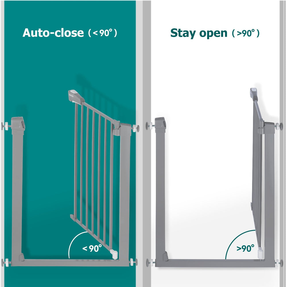 BABELIO Extra Wide Metal Baby Gate Extension Easy Installation Gra