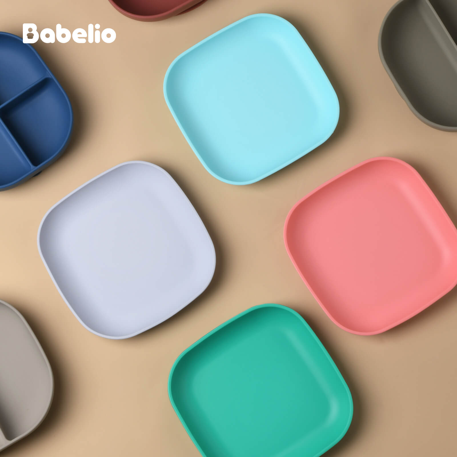 Babelio New Basics Silicone Toddler Plates 2 Pack (Dark Green) - babeliobaby