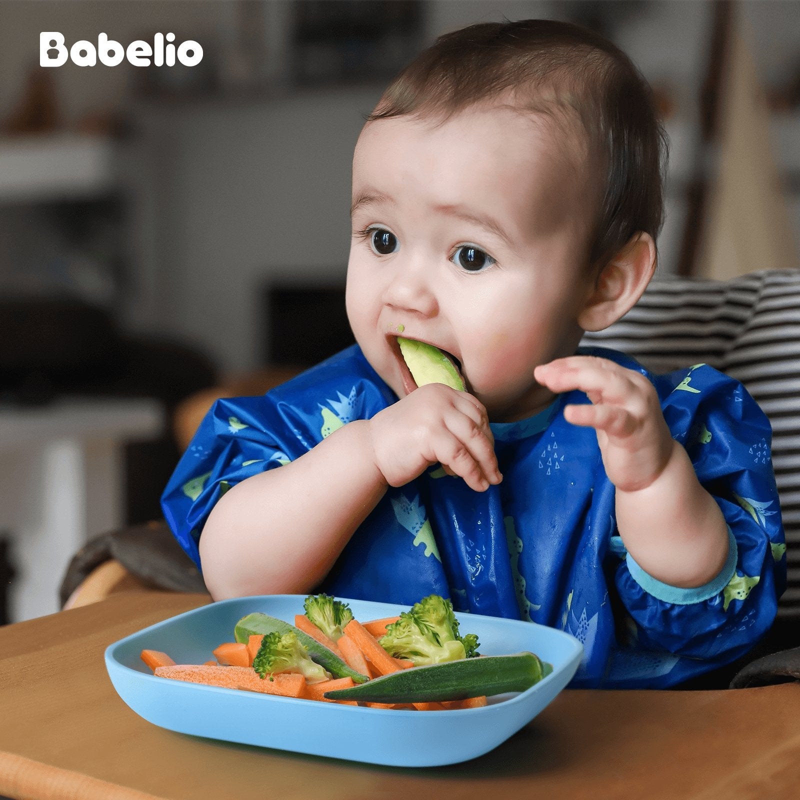 Babelio New Basics Silicone Toddler Plates 2 Pack (Sea Blue) - babeliobaby