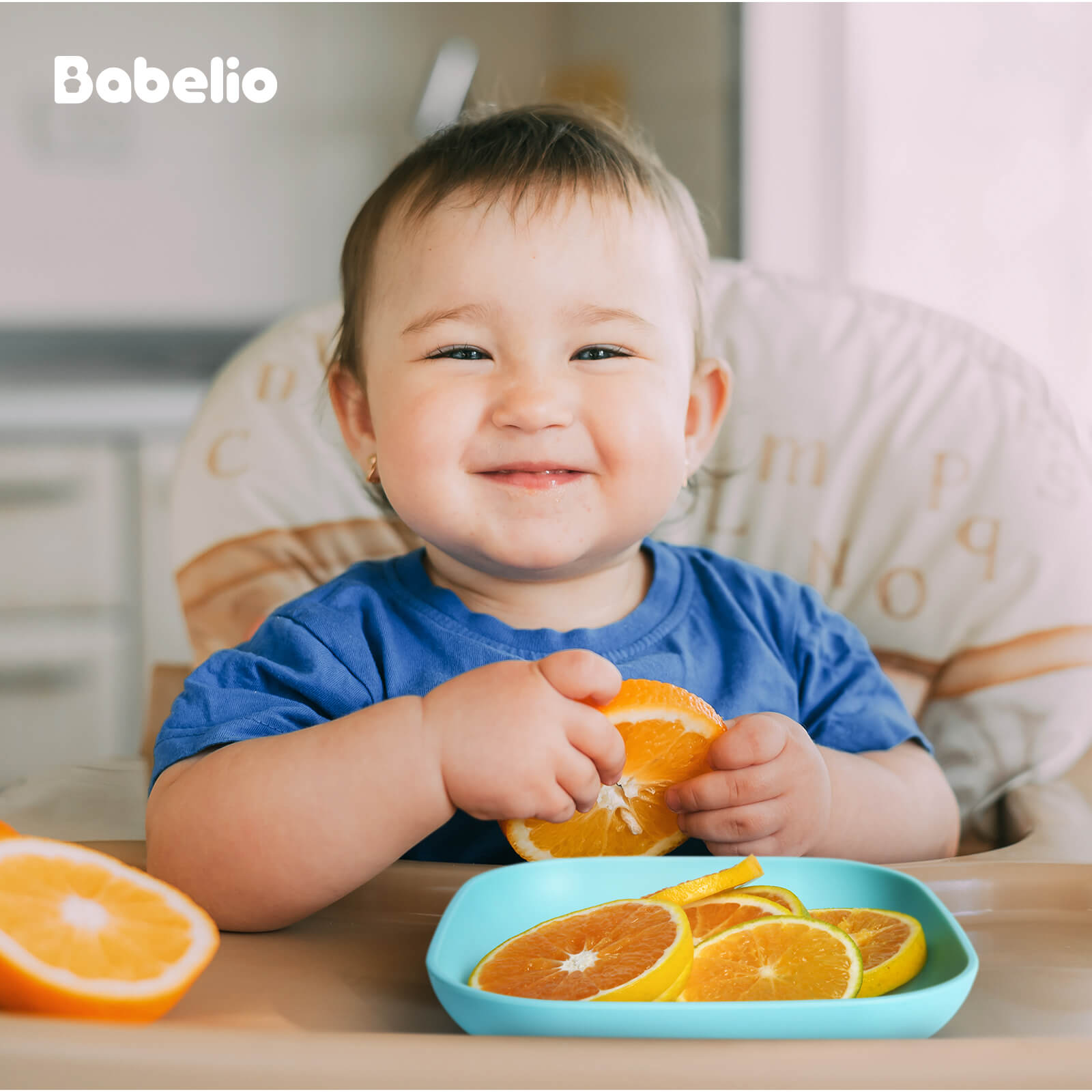 Babelio New Basics Silicone Toddler Plates 2 Pack (Sky Blue) - babeliobaby