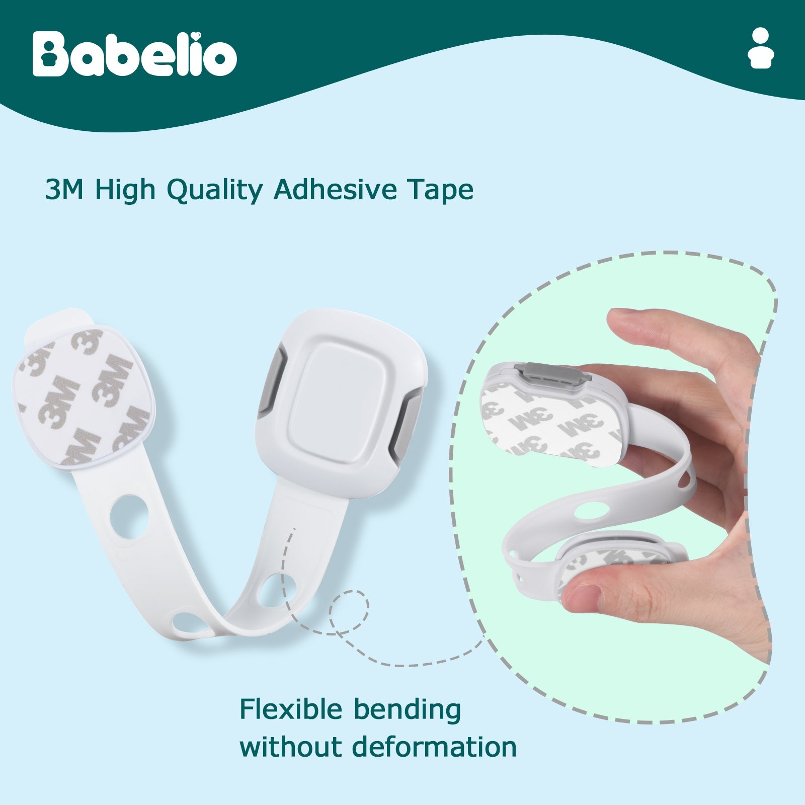 Babelio TAK 10-Pack Adjustable Baby-Proof Locks – Adhesive Cabinet
