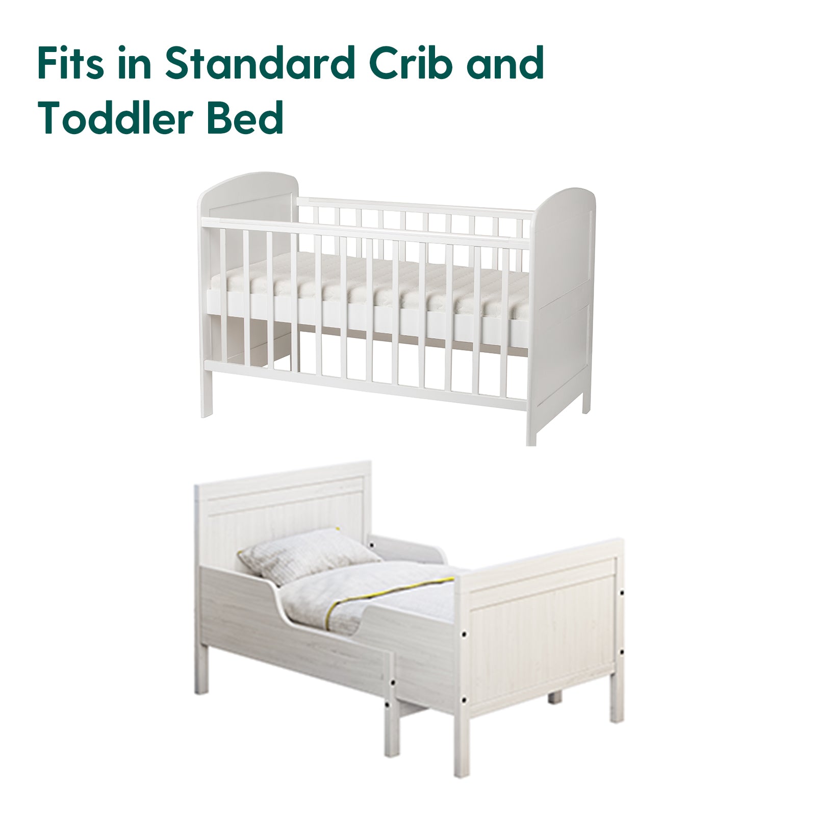 White cot outlet bed with mattress