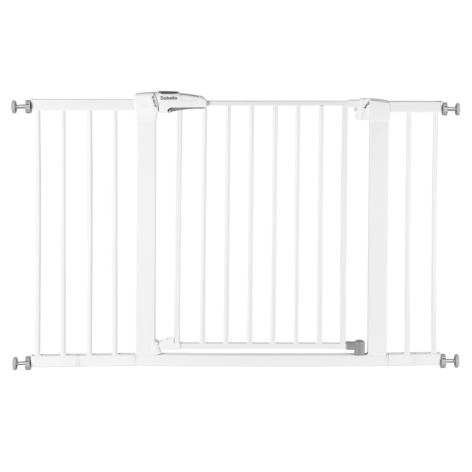 Babelio white metal baby safety gate with easy-install pressure mount