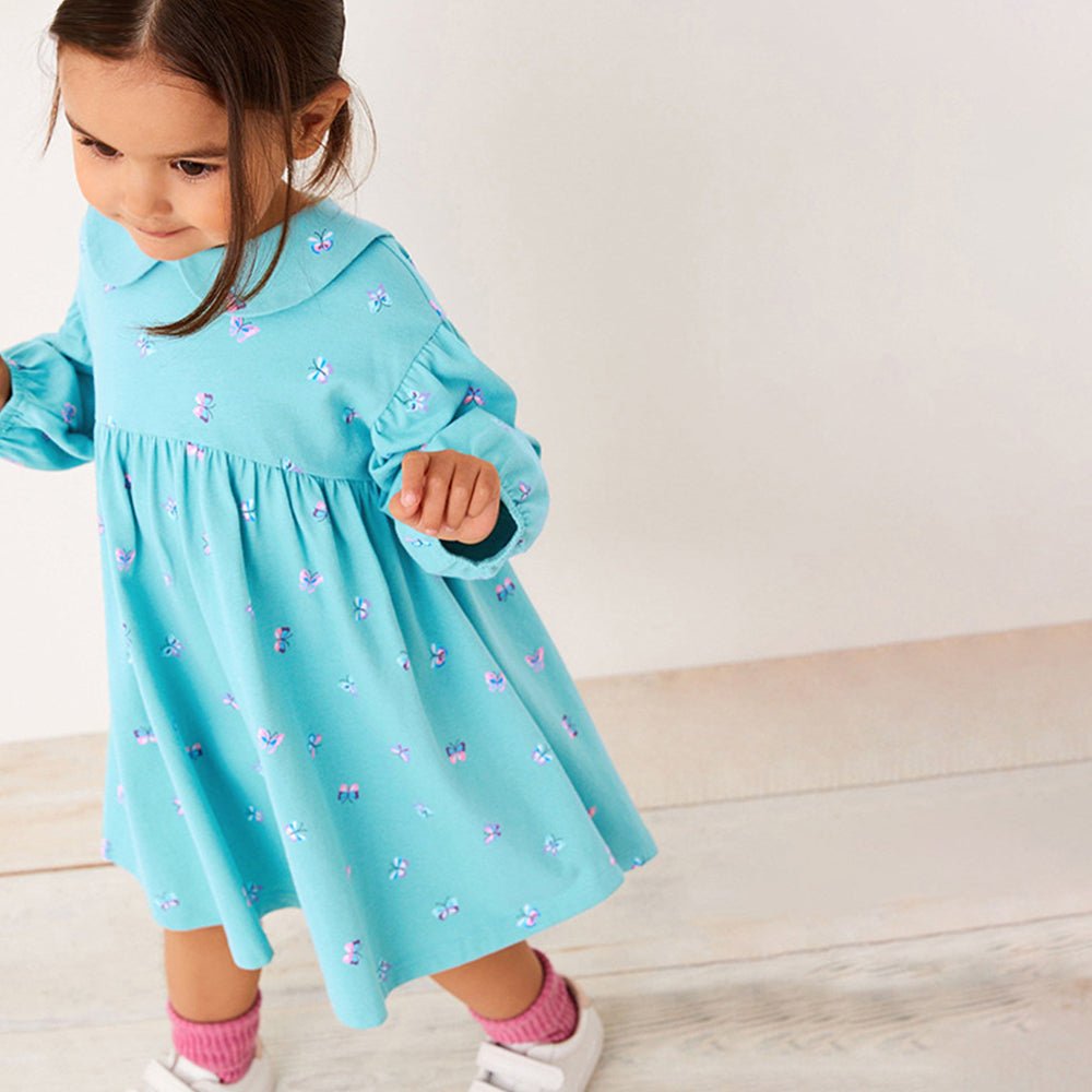 Charming Fall Princess Dress for Girls: Long-Sleeve Cotton Dress with Cute Animal & Cartoon Prints - babeliobaby