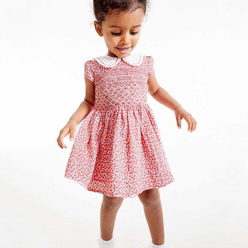 Girls' Knit Cotton Print Dress - European and American Style, Summer Collection - babeliobaby