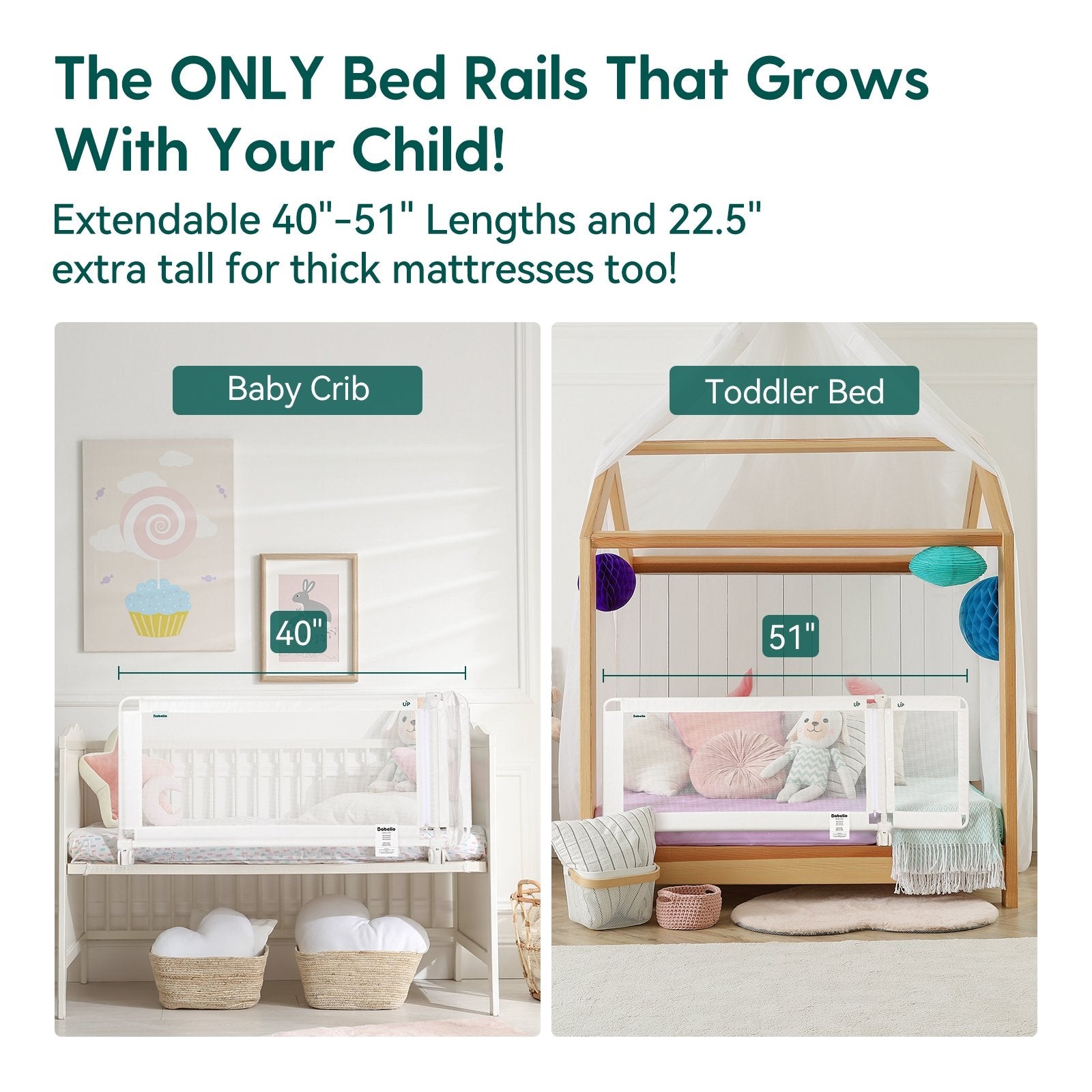 Baby bed hot sale rail