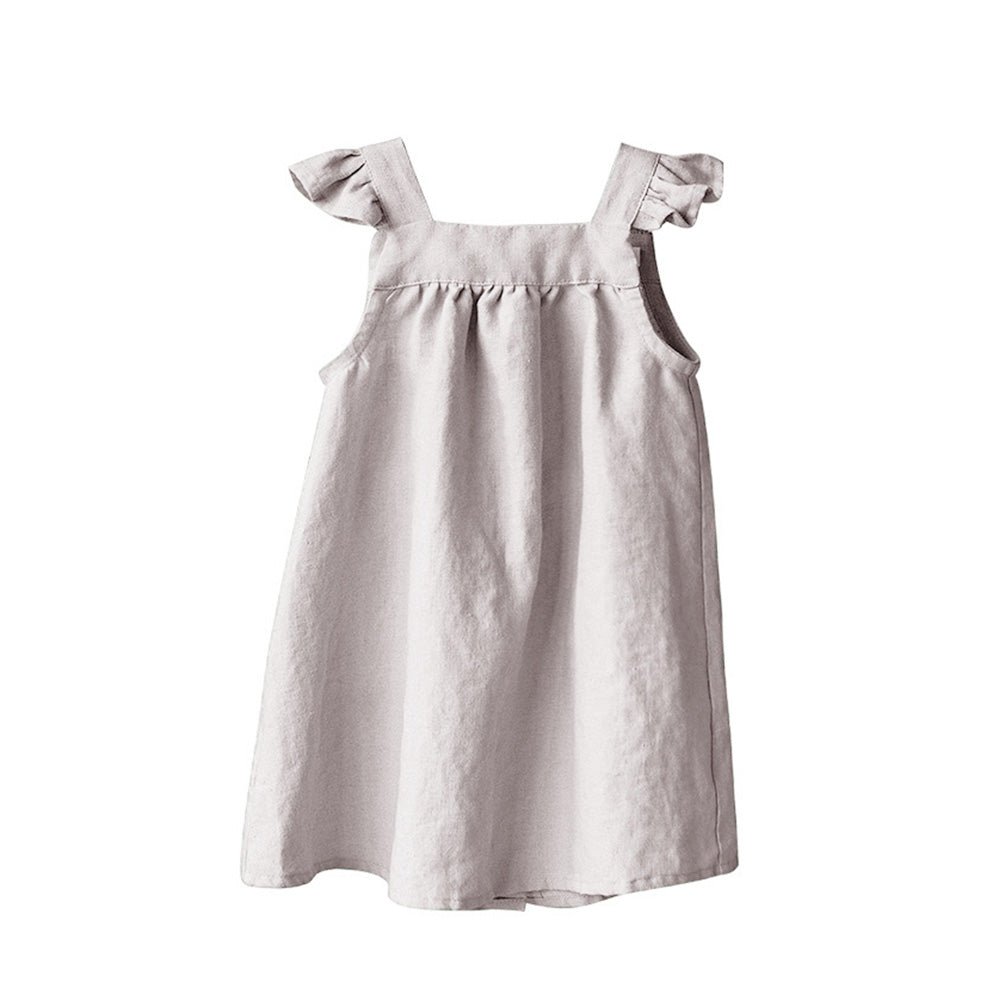 Korean Style Linen Dress for Toddler Girls (3-8 Years) - babeliobaby