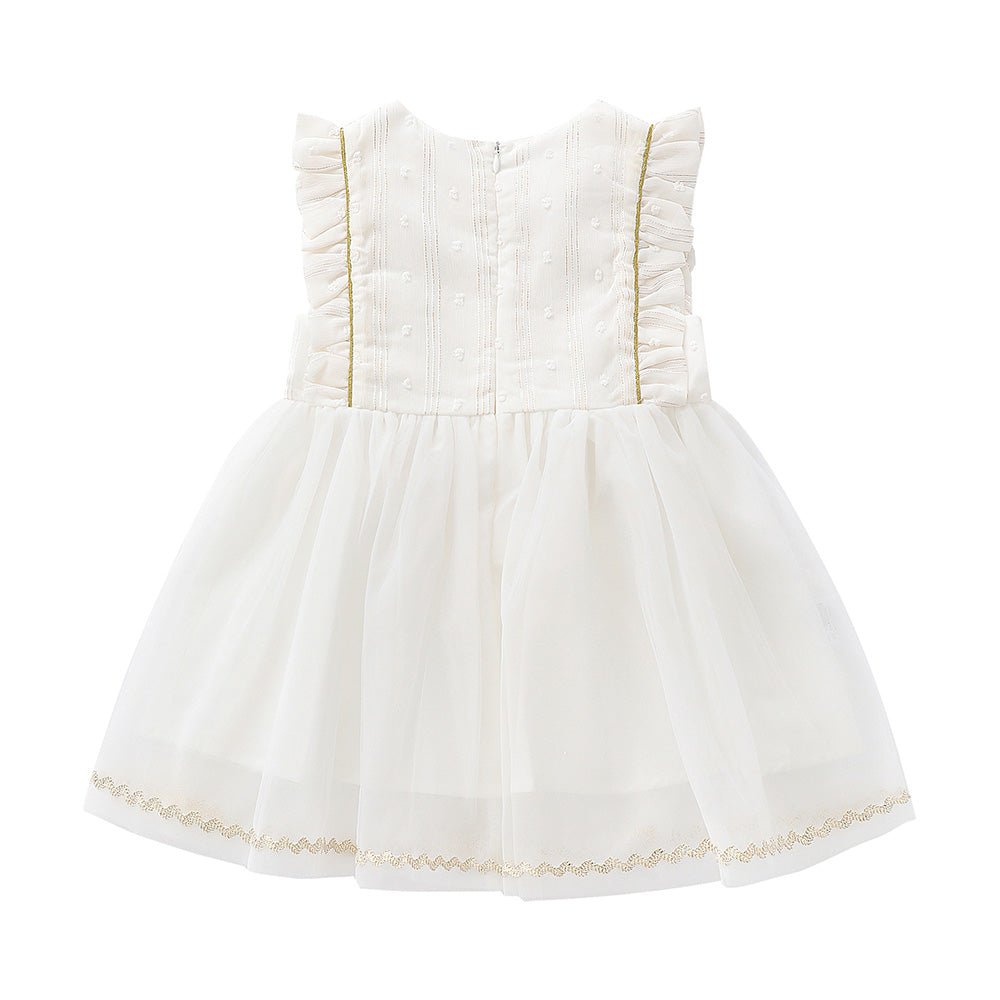 New Arrival Toddler Girl Sleeveless Dress, White Princess Dress for 1-3 Years Old - babeliobaby
