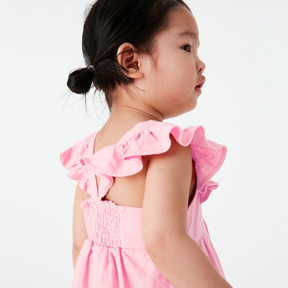 Tiny Cuddling Cute Animal & Floral Embroidery Sleeveless Princess Dress for Girls - babeliobaby