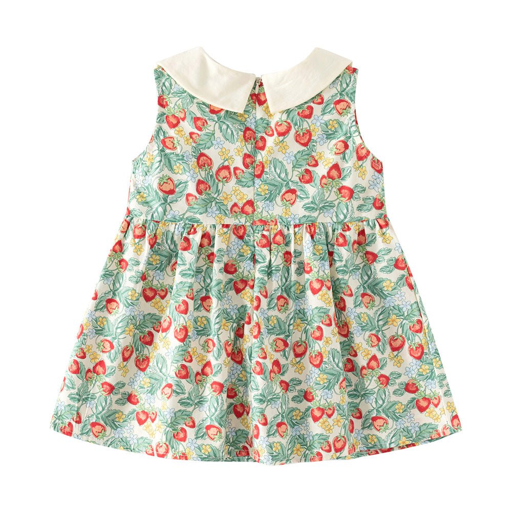 Tiny Cuddling Girls' Princess Dress - New Arrivals 2023, A-line Style with Strawberry Prints - babeliobaby