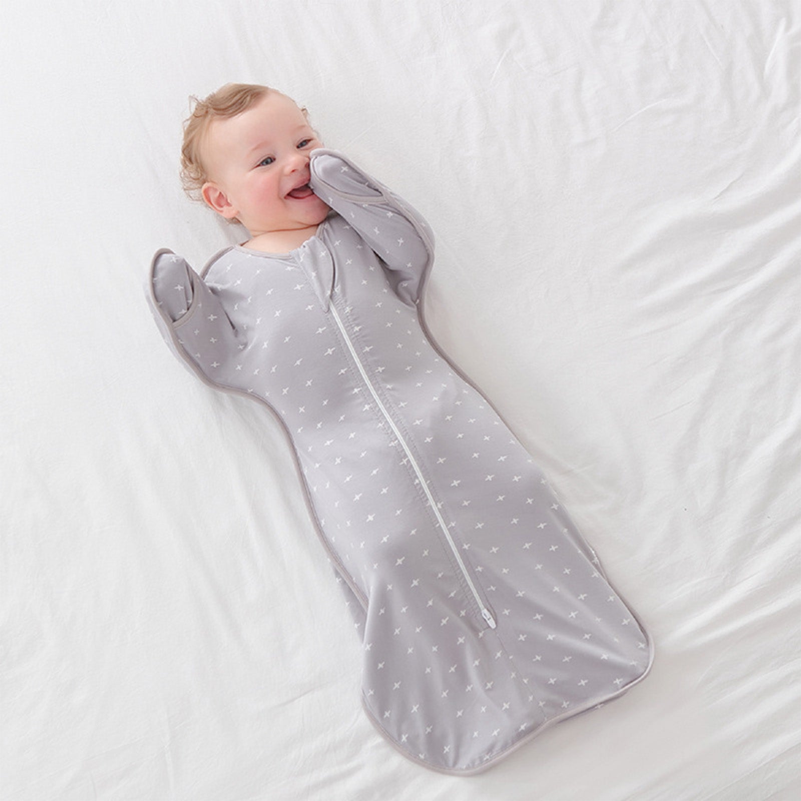 Tiny cuddling Sleepsack Swaddle, Modal Fbric fit High Elastic, Anti-startle Design Sack Blanket, TOG 0.5, Medium, 3-6 Months, 35*70cm - babeliobaby